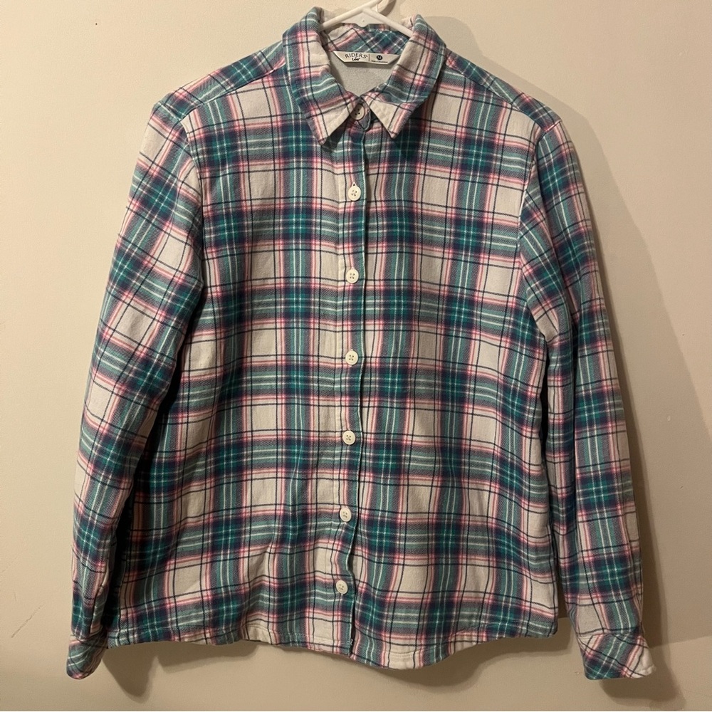 Lined Women’s Plaid Button-Up Shirt (M)